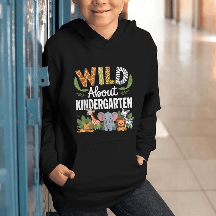 Wild About Kindergarten Back To School Jungle Theme Class Graphic Youth Hoodie Wild About Kindergarten Back To School Jungle Theme Class Graphic Youth Hoodie
