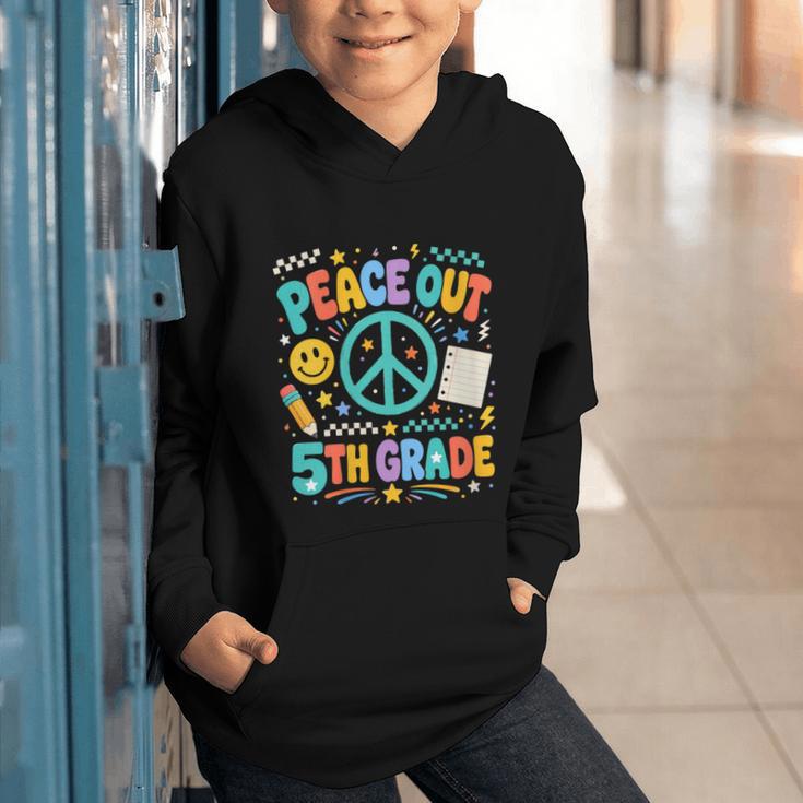 Women's Peace Out 5th Grade Retro Back To School Students Graphic Youth Hoodie Women's Peace Out 5th Grade Retro Back To School Students Graphic Youth Hoodie