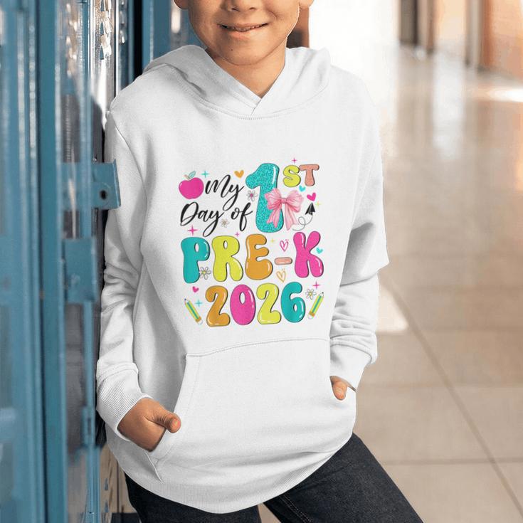 My 1st Day Of Pre-K 2026 Back To School Bow PreK Kids Girls Graphic Youth Hoodie My 1st Day Of Pre-K 2026 Back To School Bow PreK Kids Girls Graphic Youth Hoodie