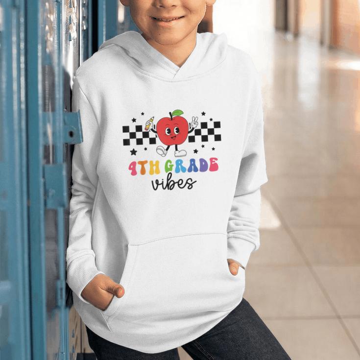 4th Grade Vibes Retro Groovy Apple Back To School Graphic Youth Hoodie 4th Grade Vibes Retro Groovy Apple Back To School Graphic Youth Hoodie