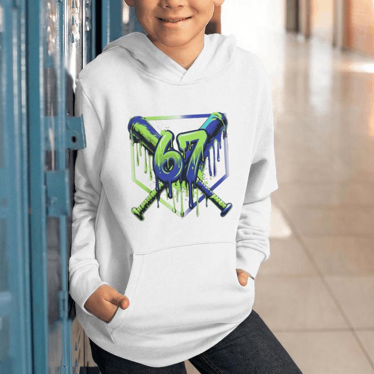 67 Baseball Drip Effect Urban Tee Style 6-7 Meme Graphic Premium Tri-Blend Graphic Youth Hoodie