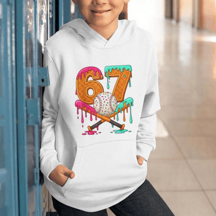 67 Ice Cream Drip Baseball Number 67 Player 67th Birthday Graphic Youth Hoodie 67 Ice Cream Drip Baseball Number 67 Player 67th Birthday Graphic Youth Hoodie