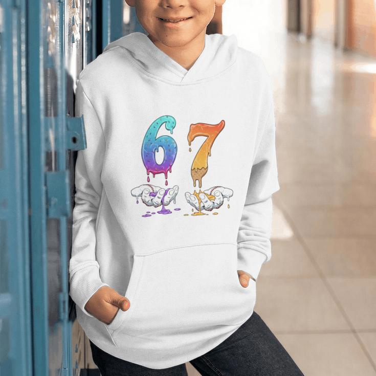 67 Meme Baseball Kids Girls Humor Number 6 7 Graphic Youth Hoodie 67 Meme Baseball Kids Girls Humor Number 6 7 Graphic Youth Hoodie