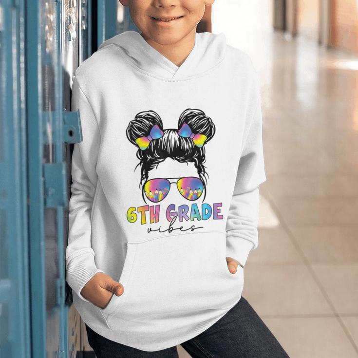 6th Grade Vibes Messy Hair Bun Girl Back To School First Day Graphic Youth Hoodie 6th Grade Vibes Messy Hair Bun Girl Back To School First Day Graphic Youth Hoodie