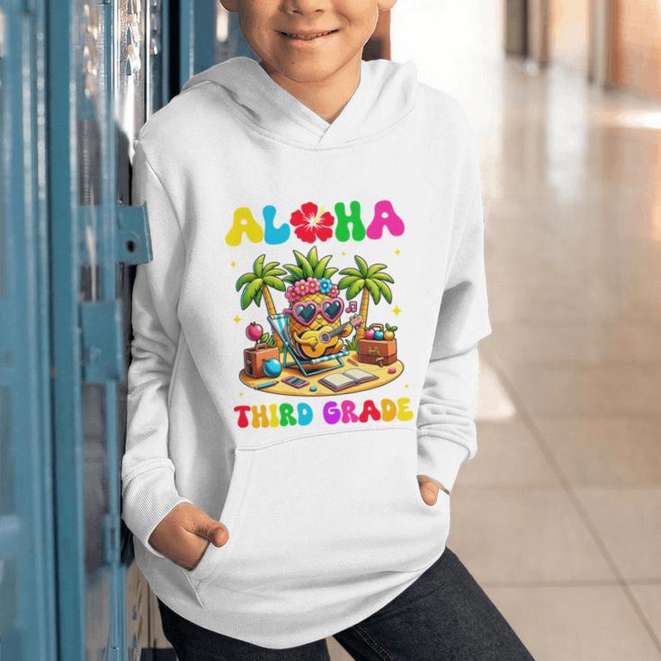 Aloha Third Grade Pineapple Hawaii Back To School Kids Girl Performance Graphic Youth Hoodie
