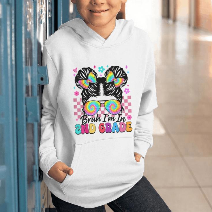 Back To School Bruh I'm In 2nd Grade Cute Girls Messy Bun Graphic Youth Hoodie Back To School Bruh I'm In 2nd Grade Cute Girls Messy Bun Graphic Youth Hoodie