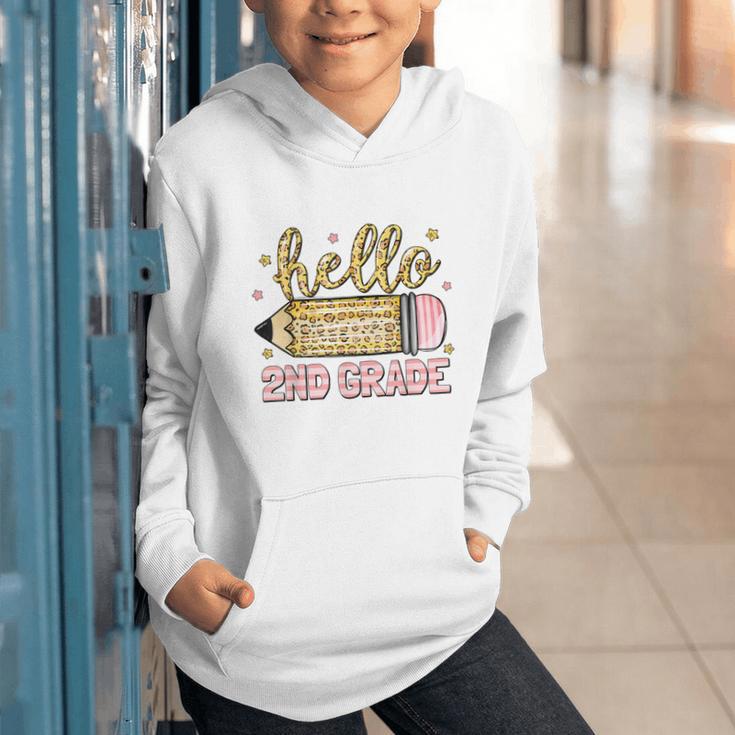 Back To School Hello Second 2nd Grade Leopard Pencil Girl Graphic Youth Hoodie Back To School Hello Second 2nd Grade Leopard Pencil Girl Graphic Youth Hoodie