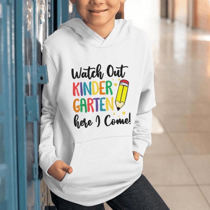 Back To School Kids Watch Out Kindergarten Here I Come Graphic Youth Hoodie Back To School Kids Watch Out Kindergarten Here I Come Graphic Youth Hoodie
