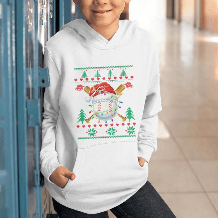 Baseball Christmas Ugly Sweater Santa Sport Men Kids Graphic Youth Hoodie