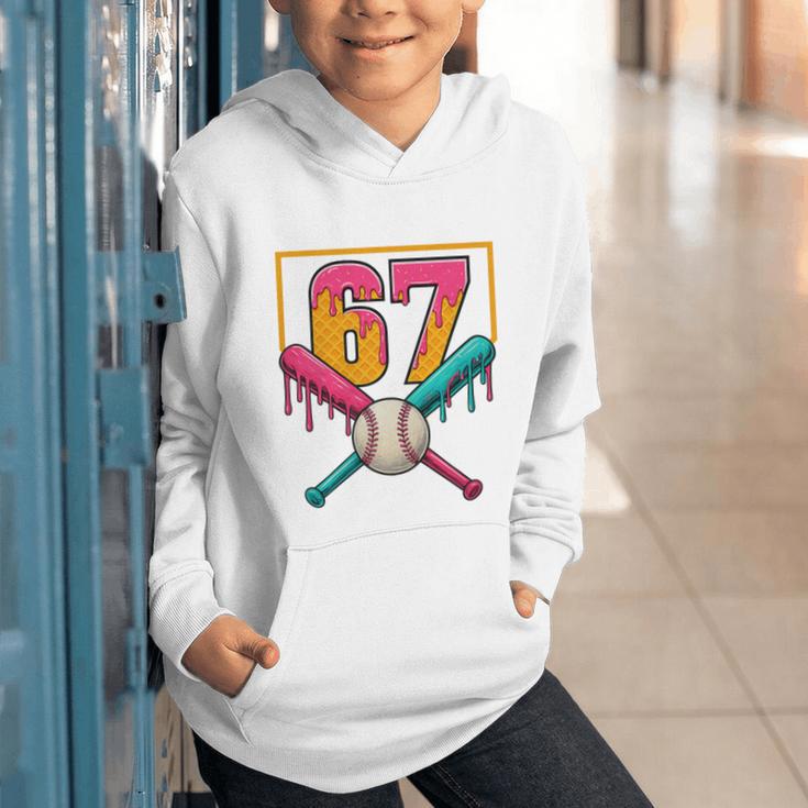 Baseball Ice Cream Drip Number 67 Player 67th Birthday Premium Tri-Blend Graphic Youth Hoodie Baseball Ice Cream Drip Number 67 Player 67th Birthday Premium Tri-Blend Graphic Youth Hoodie