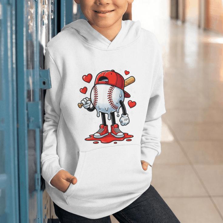 Baseball Ice Cream Drip Valentines Day Sports For Kids Boys Graphic Youth Hoodie Baseball Ice Cream Drip Valentines Day Sports For Kids Boys Graphic Youth Hoodie