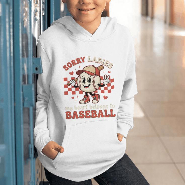 Boys & Women Men Baseball Valentine With Hearts Sporty Love Graphic Youth Hoodie