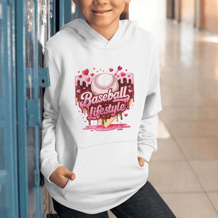 Boys Valentine Baseball Lifestyle Home Plate Ice-Cream Drip Graphic Youth Hoodie Boys Valentine Baseball Lifestyle Home Plate Ice-Cream Drip Graphic Youth Hoodie