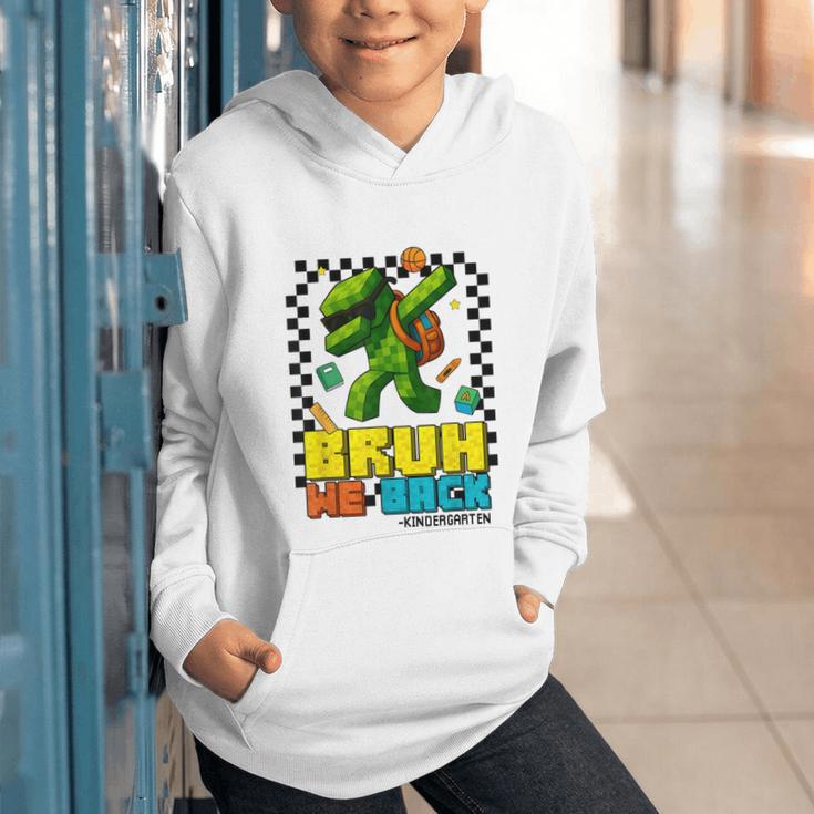 Bruh We Back Kindergarten Back To School Gamer Dabbing Boy Graphic Youth Hoodie