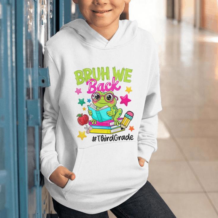 Bruh We Back Third Grade Cute Frog Back To School Graphic Youth Hoodie Bruh We Back Third Grade Cute Frog Back To School Graphic Youth Hoodie
