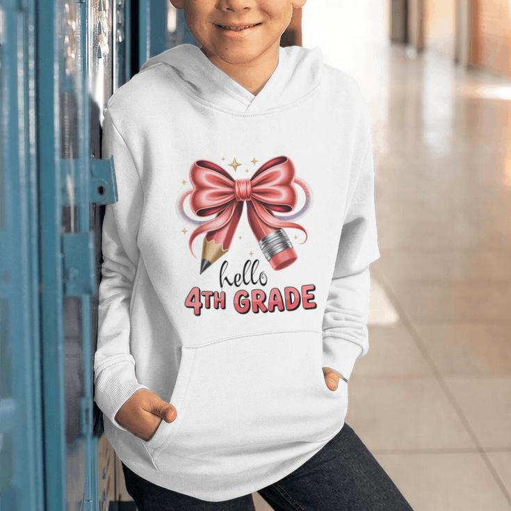 Coquette 4th Grade First Day Of Back To School Girls Outfits Graphic Youth Hoodie Coquette 4th Grade First Day Of Back To School Girls Outfits Graphic Youth Hoodie