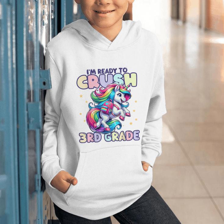 Crush 3rd Grade Girls Back To School Unicorn First Day Cute Graphic Youth Hoodie Crush 3rd Grade Girls Back To School Unicorn First Day Cute Graphic Youth Hoodie