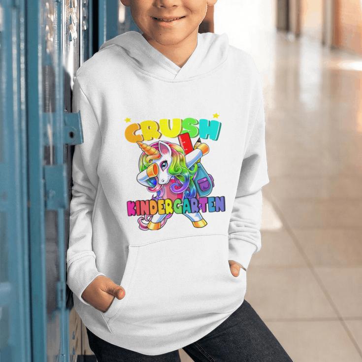 Crush Kindergarten Dabbing Unicorn Back To School Girls Performance Graphic Youth Hoodie Crush Kindergarten Dabbing Unicorn Back To School Girls Performance Graphic Youth Hoodie