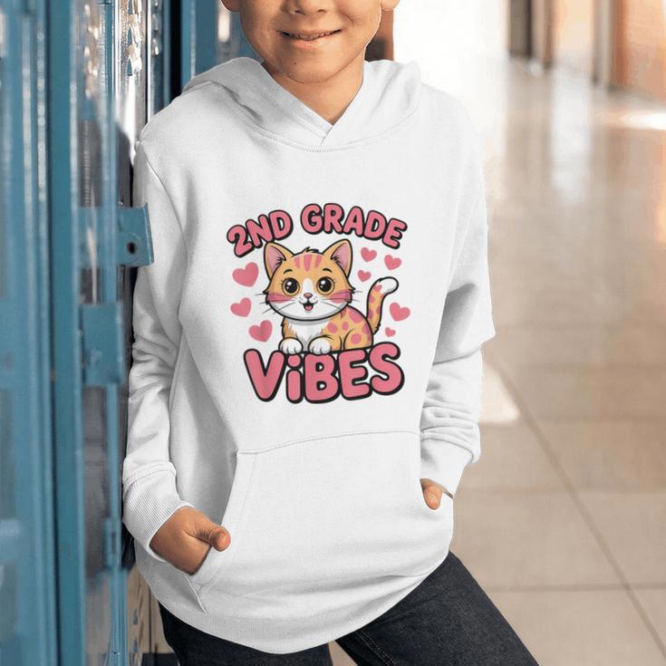 Cute Cat 2nd Grade Vibes Back To School Second Grade Girls Graphic Youth Hoodie Cute Cat 2nd Grade Vibes Back To School Second Grade Girls Graphic Youth Hoodie