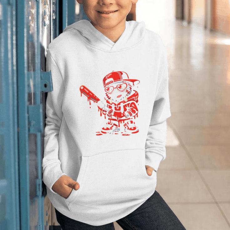 Drippy Baseball Mascot Valentine Heart Glasses Cartoon Graphic Youth Hoodie Drippy Baseball Mascot Valentine Heart Glasses Cartoon Graphic Youth Hoodie