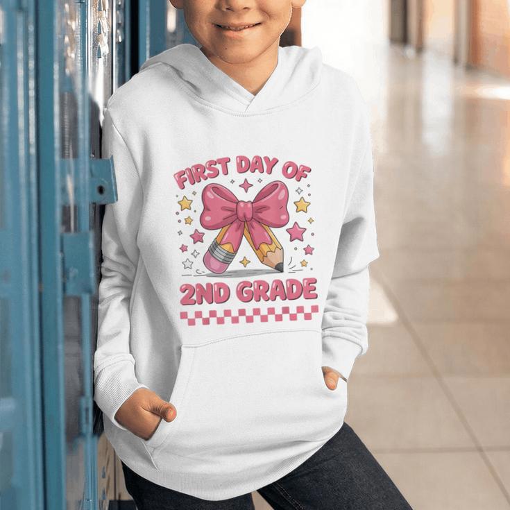 First Day Of 2nd Grade Coquette Back To School Girls Kids Graphic Youth Hoodie First Day Of 2nd Grade Coquette Back To School Girls Kids Graphic Youth Hoodie