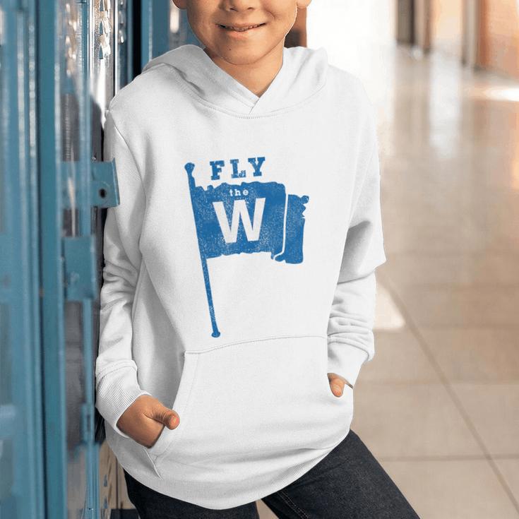 Fly The W Chicago Baseball Winning Flag Distressed Premium Tri-Blend Graphic Youth Hoodie Fly The W Chicago Baseball Winning Flag Distressed Premium Tri-Blend Graphic Youth Hoodie