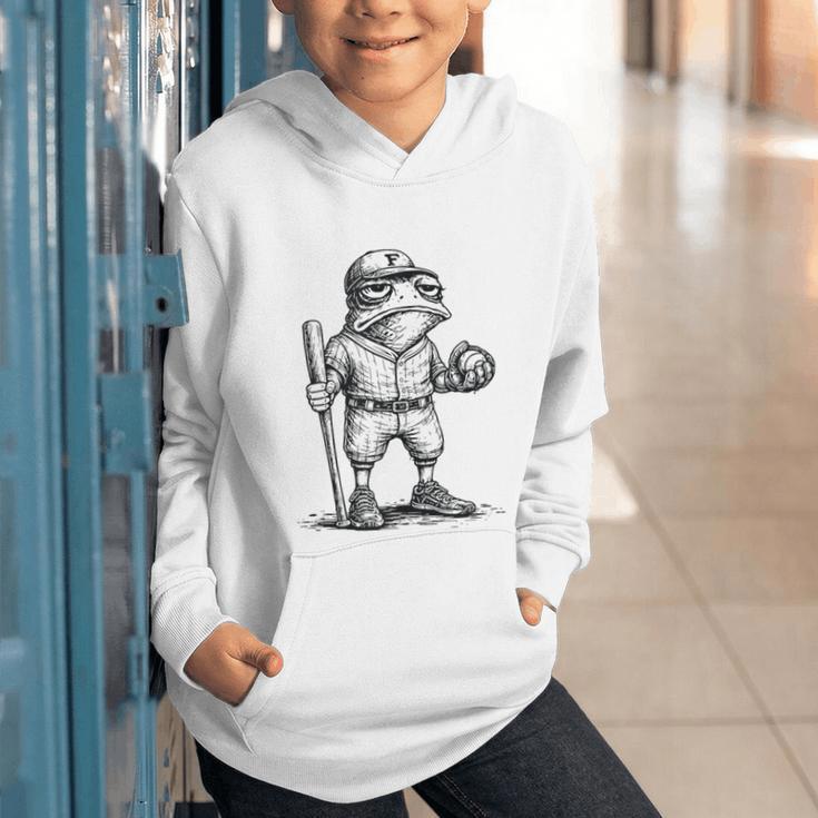 Frog Basketbal Men Women Grumpy Frog Playing Baseball Graphic Youth Hoodie Frog Basketbal Men Women Grumpy Frog Playing Baseball Graphic Youth Hoodie