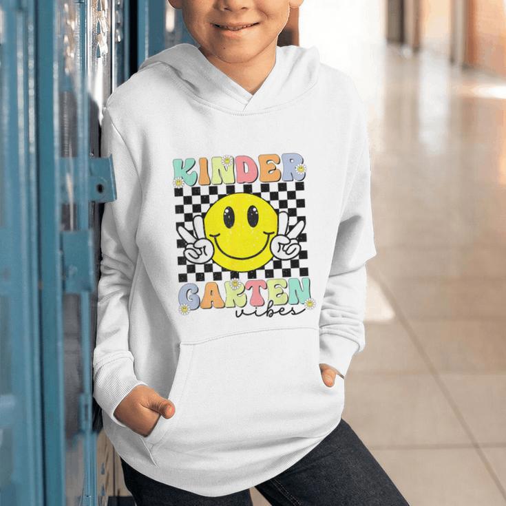 Girls Kindergarten Vibes Smile Face Back To School Kinder Graphic Youth Hoodie Girls Kindergarten Vibes Smile Face Back To School Kinder Graphic Youth Hoodie