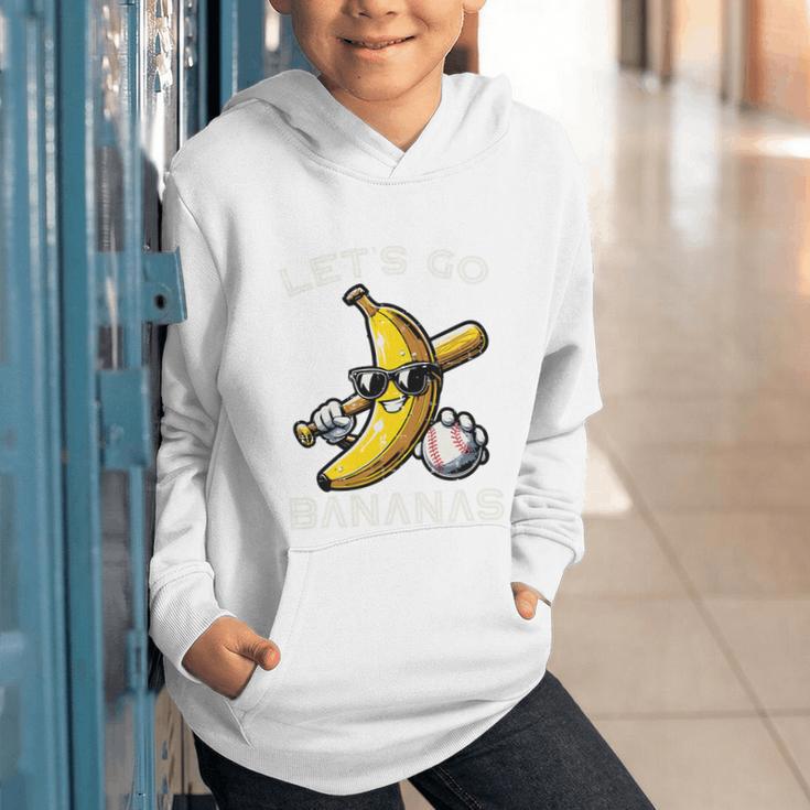 Lets Go Bananas Baseball Retro Sports Boys Kids Men Youth Premium Tri-Blend Graphic Youth Hoodie
