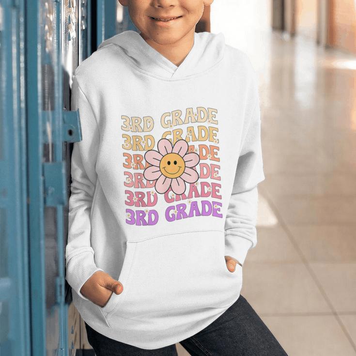 Groovy 3rd Grade Back To School Retro Groovy Third Grade Graphic Youth Hoodie