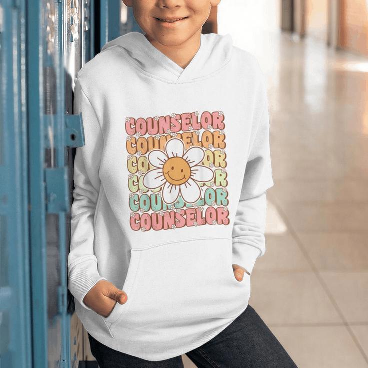 Groovy School Counselor Cute Daisy Flower Back To School Graphic Youth Hoodie Groovy School Counselor Cute Daisy Flower Back To School Graphic Youth Hoodie