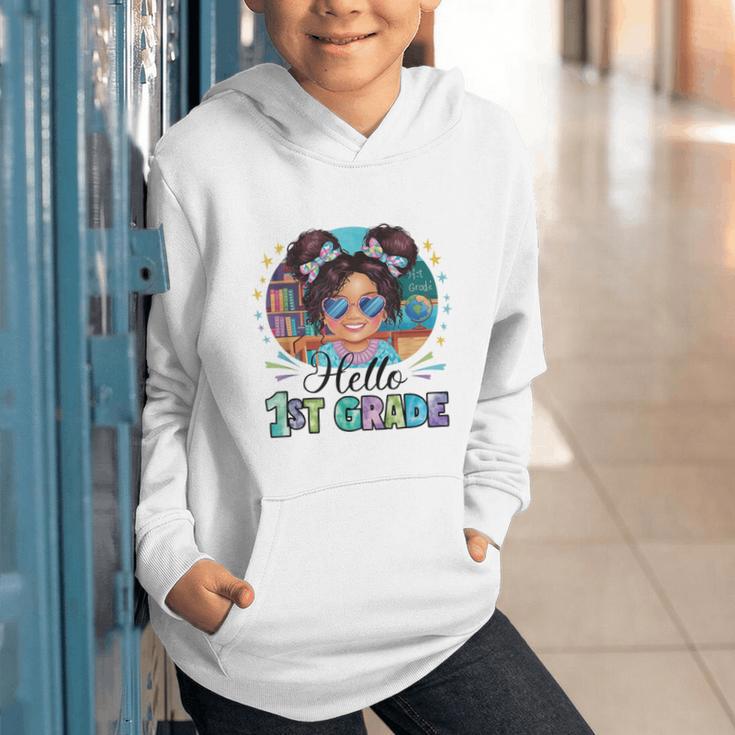 Hello 1st Grade Girl Back To School Kids Boys Girls Graphic Youth Hoodie Hello 1st Grade Girl Back To School Kids Boys Girls Graphic Youth Hoodie