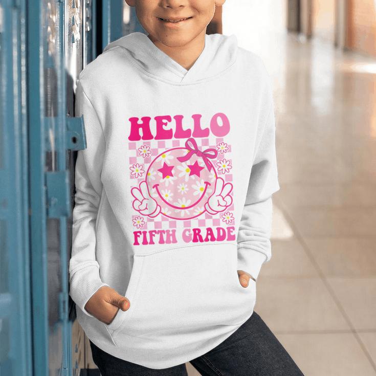 Hello Fifth Grade Coquette Bow Back To School 5th Grade Girl Graphic Youth Hoodie