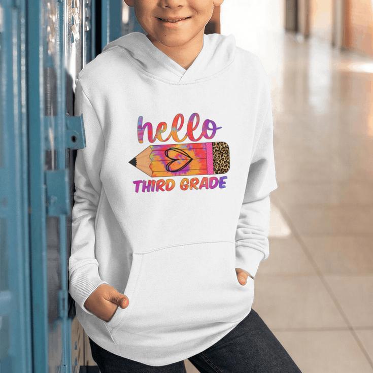Hello Third Grade Back To School Pencil Tie Dye 3rd Grade Performance Graphic Youth Hoodie Hello Third Grade Back To School Pencil Tie Dye 3rd Grade Performance Graphic Youth Hoodie