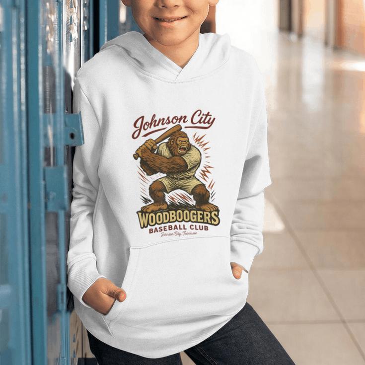 Johnson City Woodboogers Retro Baseball Club Graphic Youth Hoodie