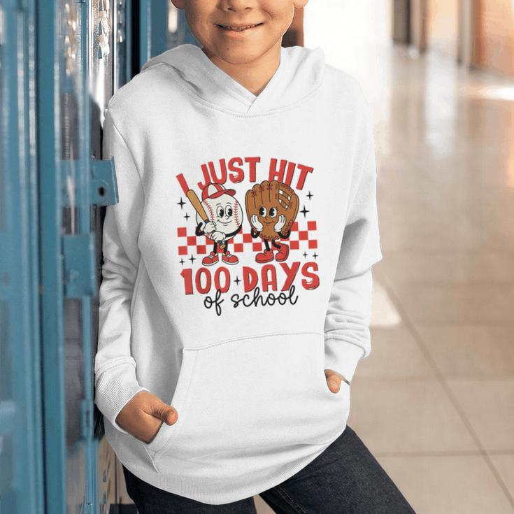 I Just Hit 100 Days Of School Baseball 100th Day Teacher Kid Graphic Youth Hoodie I Just Hit 100 Days Of School Baseball 100th Day Teacher Kid Graphic Youth Hoodie