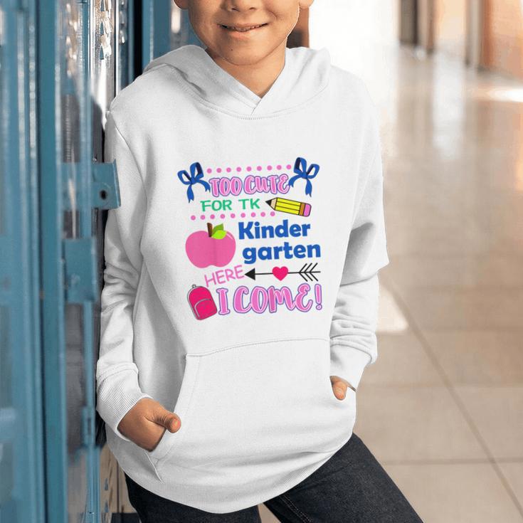 Kids Back To School Here I Come Kindergarten Girls TK Grad Graphic Youth Hoodie Kids Back To School Here I Come Kindergarten Girls TK Grad Graphic Youth Hoodie