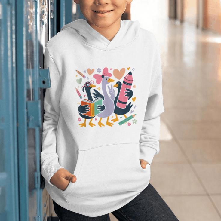Kindergarten 1st Grade Goose Back To School Girls Graphic Youth Hoodie Kindergarten 1st Grade Goose Back To School Girls Graphic Youth Hoodie