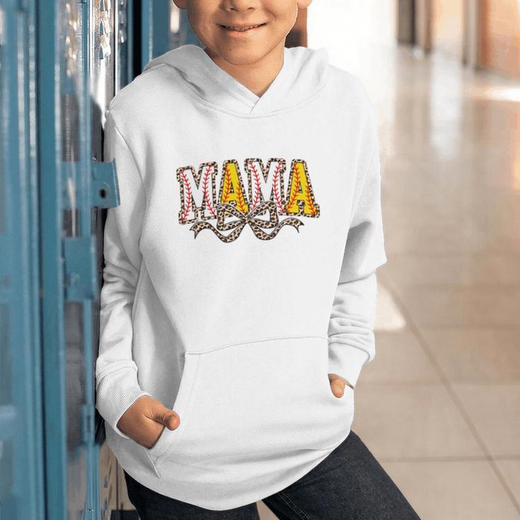 Leopard Baseball Softball Mama Bow Softball Baseball Mom Graphic Youth Hoodie Leopard Baseball Softball Mama Bow Softball Baseball Mom Graphic Youth Hoodie