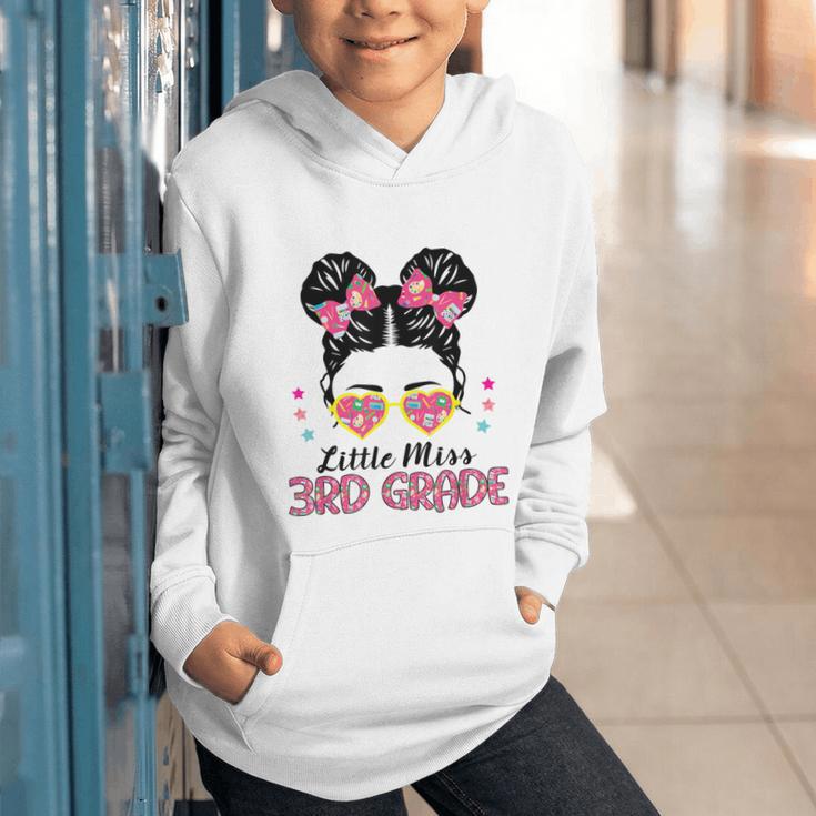Little Miss 3rd Grade Messy Bun Back To School Graphic Youth Hoodie Little Miss 3rd Grade Messy Bun Back To School Graphic Youth Hoodie