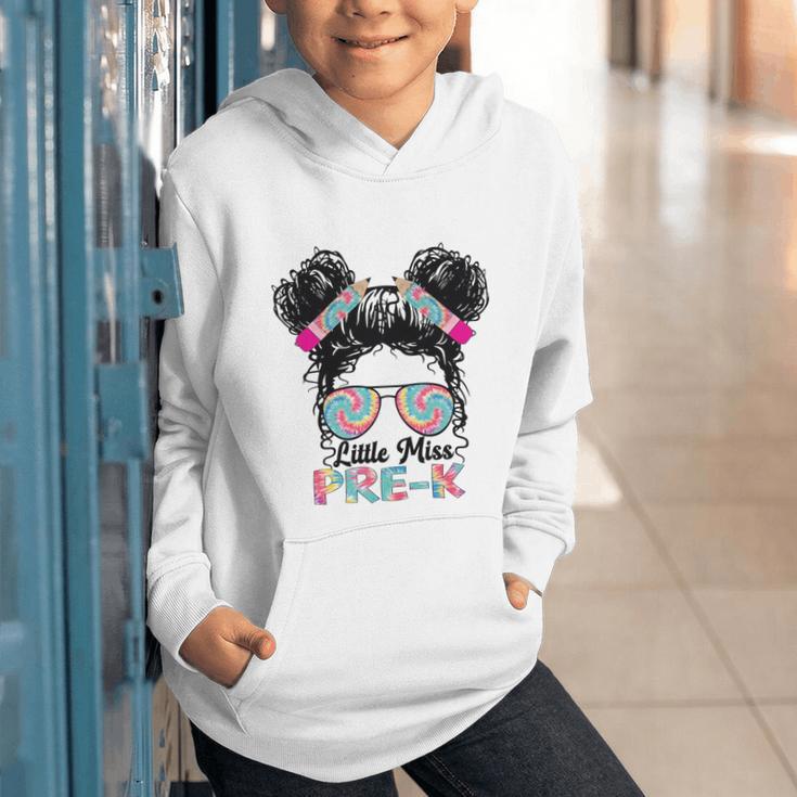 Little Miss Pre-K Girls Back To School Messy Bun Performance Graphic Youth Hoodie Little Miss Pre-K Girls Back To School Messy Bun Performance Graphic Youth Hoodie