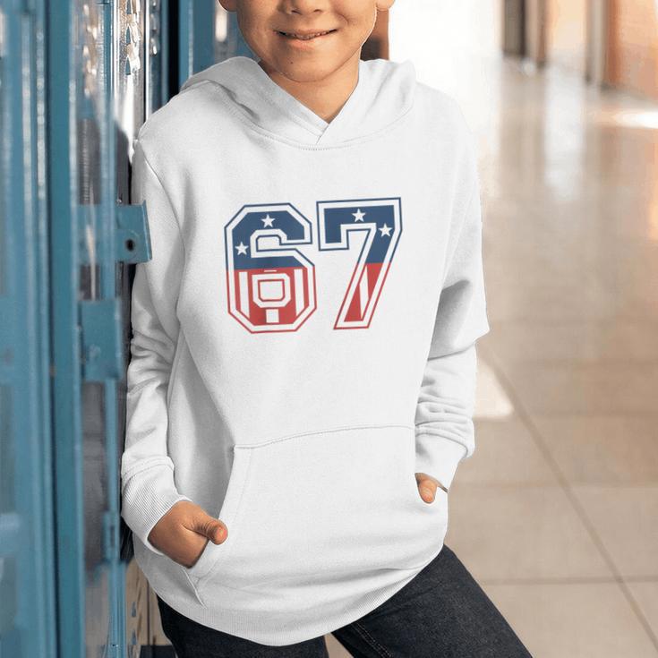 Number 67 USA Raglan Baseball Tee Graphic Youth Hoodie