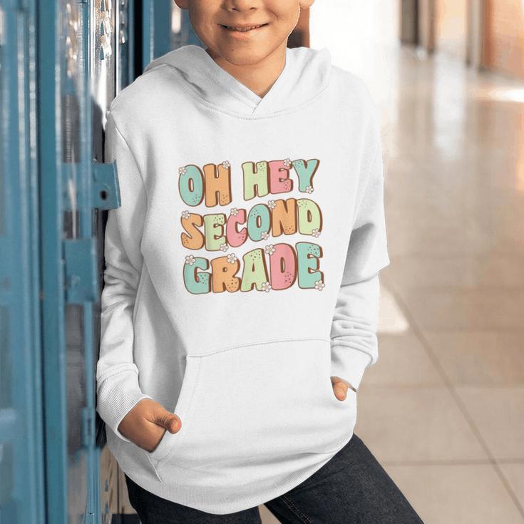 Oh Hey Second Grade Cute Groovy Back To School 2nd Grade Graphic Youth Hoodie