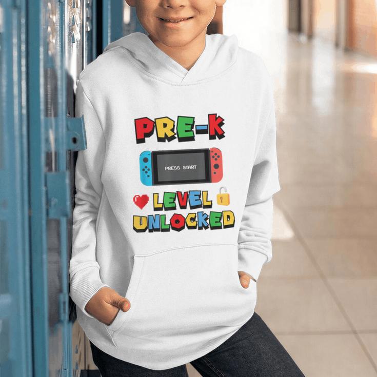 Pre-K Level Unlocked Back To School Video Game Graphic Youth Hoodie Pre-K Level Unlocked Back To School Video Game Graphic Youth Hoodie