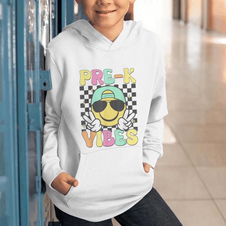 Pre-K Vibes Smile Face Back To School Pre-K Graphic Youth Hoodie Pre-K Vibes Smile Face Back To School Pre-K Graphic Youth Hoodie