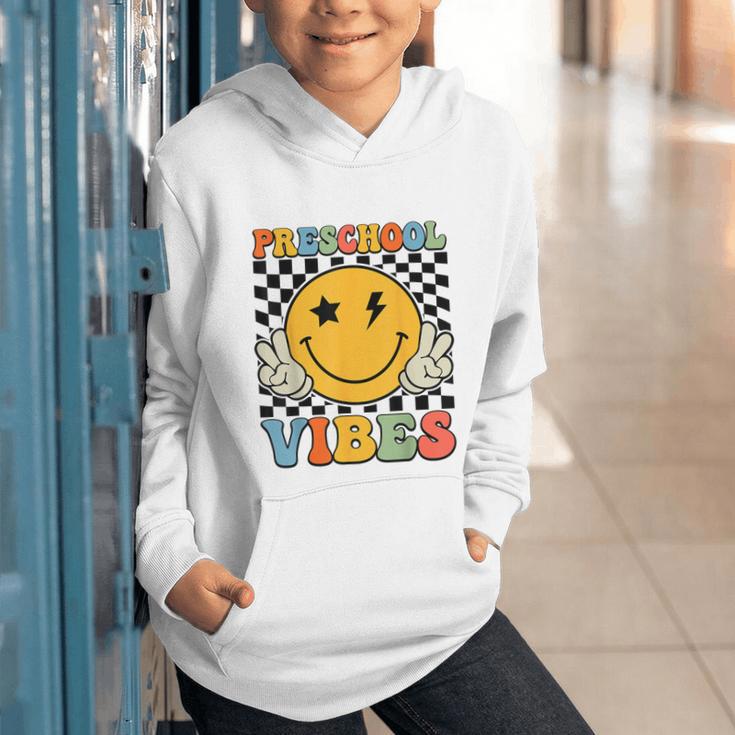 Preschool Vibes Retro Groovy Back To School Pre-K Graphic Youth Hoodie