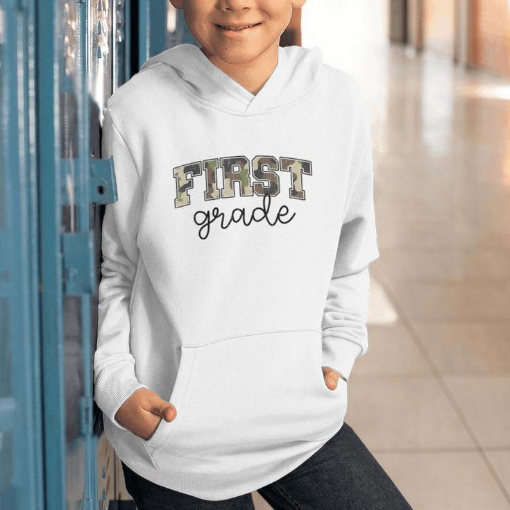 Retro First Grade Old Camo Back To School Boy Girl 1st Grade Graphic Youth Hoodie Retro First Grade Old Camo Back To School Boy Girl 1st Grade Graphic Youth Hoodie