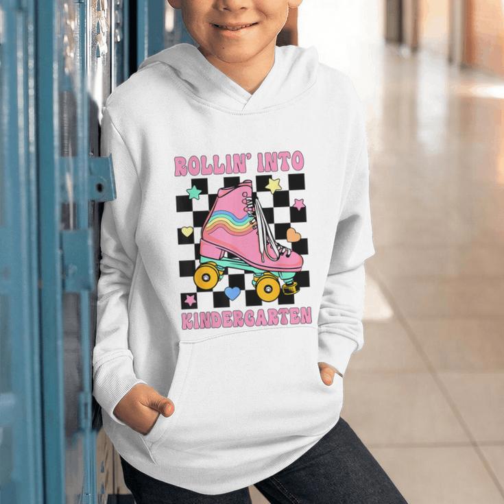 Rolling Into Kindergarten Roller Skating Girl Back To School Graphic Youth Hoodie Rolling Into Kindergarten Roller Skating Girl Back To School Graphic Youth Hoodie