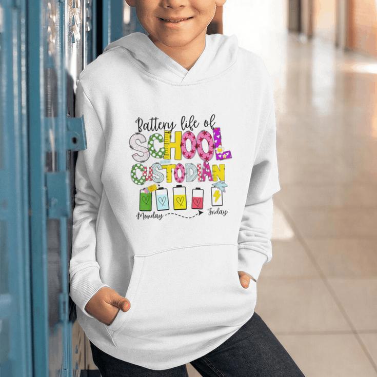 School Custodian Battery Life Back To School Janitor Graphic Youth Hoodie School Custodian Battery Life Back To School Janitor Graphic Youth Hoodie