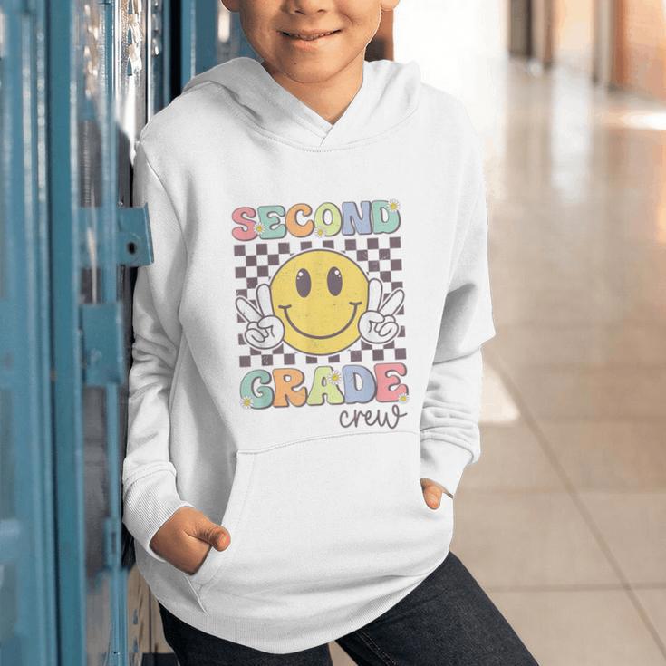 Second Grade Crew Smile Face Back To School 2nd Grade Team Graphic Youth Hoodie